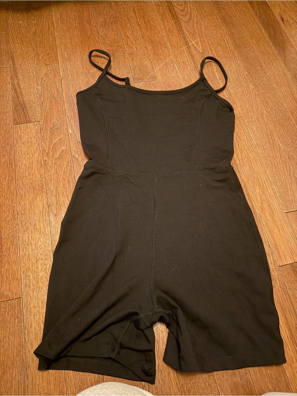 Garage Black Athletic Romper Shorts with Spaghetti Straps